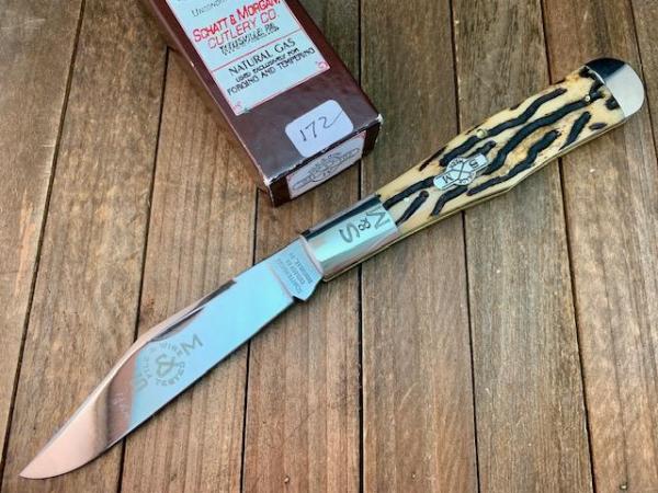 Schatt and Morgan File and Wire Series Coke Bottle Morning Ash Worm Groove Bone ATS-34 Stainless