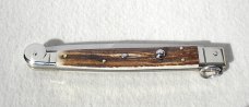 NEW AGA CAMPOLIN 12" AUTO ITALIAN SICILIANO FIGHTING KNIFE GENUINE STAG 4 MIL BLADE N/S BOLSTER