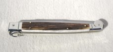 NEW AGA CAMPOLIN 12" AUTO ITALIAN SICILIANO FIGHTING KNIFE GENUINE STAG 4 MIL BLADE N/S BOLSTER