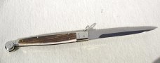 NEW AGA CAMPOLIN 12" AUTO ITALIAN SICILIANO FIGHTING KNIFE GENUINE STAG 4 MIL BLADE N/S BOLSTER
