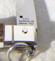 NEW AGA CAMPOLIN 12" AUTO ITALIAN SICILIANO FIGHTING KNIFE GENUINE STAG 4 MIL BLADE N/S BOLSTER