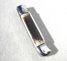NEW OLD STOCK AKC 8" ITALIAN SWITCHBLADE GENUINE STAG LEVER LOCK 