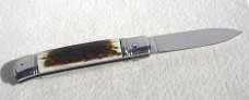 NEW OLD STOCK AKC 8" ITALIAN SWITCHBLADE GENUINE STAG LEVER LOCK 