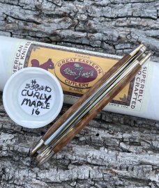 GEC ** 538210 AMERICAN CURLY MAPLE FURTAKER EQUAL END CIGAR #16 OF 25 KNIFE