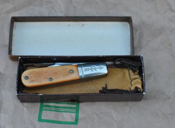 Russell Barlow 2 Blade Commerative 1875-1975 Mint Box Pouch Made By Schrade With 4 Didgit Serial # 