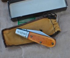 Russell Barlow 2 Blade Commerative 1875-1975 Mint Box Pouch Made By Schrade With 4 Didgit Serial # 