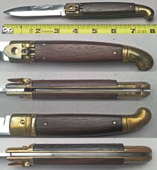 8" Bird's Head Lever Auto Stiletto, vintage collector knife, Maniago ITALY, c.1984