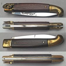 8" Bird's Head Lever Auto Stiletto, vintage collector knife, Maniago ITALY, c.1984