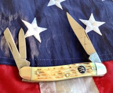 J A Henckels Whittler Pocket Knife with Natural Torched Bone Handles! NOS & M/NM