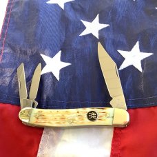 J A Henckels Whittler Pocket Knife with Natural Torched Bone Handles! NOS & M/NM