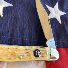 J A Henckels Whittler Pocket Knife with Natural Torched Bone Handles! NOS & M/NM