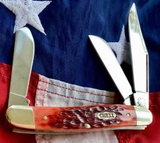 Case Select Stockman Knife w/ Nice Red Bone Handles Mdl#6347 -NOS Beauty!