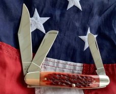 Case Select Stockman Knife w/ Nice Red Bone Handles Mdl#6347 -NOS Beauty!