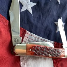 Case Select Stockman Knife w/ Nice Red Bone Handles Mdl#6347 -NOS Beauty!