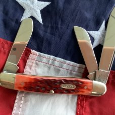 Case Select Stockman Knife w/ Nice Red Bone Handles Mdl#6347 -NOS Beauty!