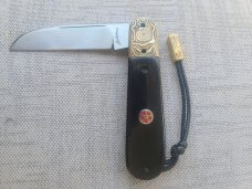 Vincenzo Balistreri Fancy Jack..3.75..Buffalo Horn & Mokume bolsters and bead....filework..coa/slip
