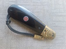 Vincenzo Balistreri Fancy Jack..3.75..Buffalo Horn & Mokume bolsters and bead....filework..coa/slip
