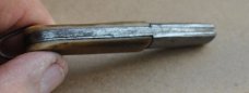 Swan Works Ohligs Germany One Blade Barlow Very Early Bone Iron Pins Bail 2" Closed Peter Altenbach 