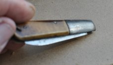 Swan Works Ohligs Germany One Blade Barlow Very Early Bone Iron Pins Bail 2" Closed Peter Altenbach 