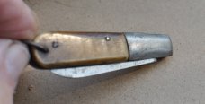Swan Works Ohligs Germany One Blade Barlow Very Early Bone Iron Pins Bail 2" Closed Peter Altenbach 