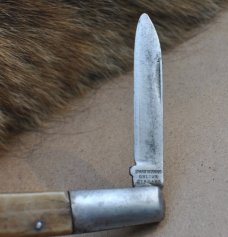 Swan Works Ohligs Germany One Blade Barlow Very Early Bone Iron Pins Bail 2" Closed Peter Altenbach 