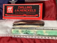 Vintage J A Henckels Stockman (HK-3-S) 4" Knife w/ Great Stag Handles -NOS & M/NM