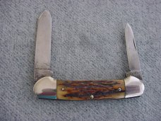 Antique CASE TESTED #52131, Stag Handle  Canoe Pattern Pocket Knife