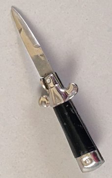2 3/4" Italian Auto Stiletto, picklock, plastic scales, NOS vintage collector knife, MICRO! c.1981