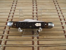 SCHRADE 855 RB VINTAGE U.S.A. MADE 1970-73 MEDIUM SIZED TRIPLE BLADE STOCKMAN FOLDING POCKET KNIFE