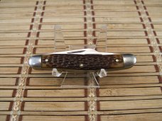 SCHRADE 855 RB VINTAGE U.S.A. MADE 1970-73 MEDIUM SIZED TRIPLE BLADE STOCKMAN FOLDING POCKET KNIFE
