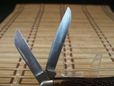 SCHRADE 855 RB VINTAGE U.S.A. MADE 1970-73 MEDIUM SIZED TRIPLE BLADE STOCKMAN FOLDING POCKET KNIFE