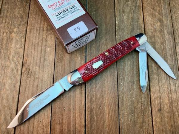 Schatt and Morgan Keystone Series 17 Dogleg Whittler Time Worn Red Jigged Bone 2007