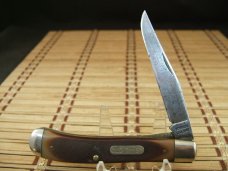 SCHRADE OLD TIMER 194OT GUNSTOCK TRAPPER VINTAGE U.S.A. MADE LINER LOCK CARBON STEEL POCKET KNIFE