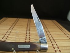 SCHRADE OLD TIMER 194OT GUNSTOCK TRAPPER VINTAGE U.S.A. MADE LINER LOCK CARBON STEEL POCKET KNIFE