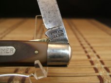 SCHRADE OLD TIMER 194OT GUNSTOCK TRAPPER VINTAGE U.S.A. MADE LINER LOCK CARBON STEEL POCKET KNIFE