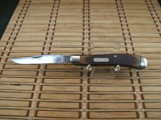 SCHRADE OLD TIMER 194OT GUNSTOCK TRAPPER VINTAGE U.S.A. MADE LINER LOCK CARBON STEEL POCKET KNIFE