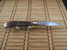 SCHRADE OLD TIMER 194OT GUNSTOCK TRAPPER VINTAGE U.S.A. MADE LINER LOCK CARBON STEEL POCKET KNIFE