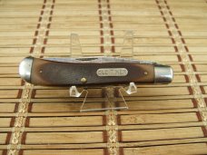 SCHRADE OLD TIMER 194OT GUNSTOCK TRAPPER VINTAGE U.S.A. MADE LINER LOCK CARBON STEEL POCKET KNIFE