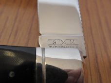 Schatt & Morgan Linen Micarta Pearl Shield Mountain Man Folding Lock Back Hunter Pattern # 3L