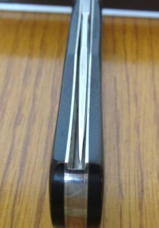 Schatt & Morgan Linen Micarta Pearl Shield Mountain Man Folding Lock Back Hunter Pattern # 3L