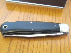 Schatt & Morgan Linen Micarta Pearl Shield Mountain Man Folding Lock Back Hunter Pattern # 3L