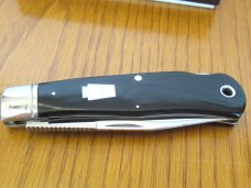 Schatt & Morgan Linen Micarta Pearl Shield Mountain Man Folding Lock Back Hunter Pattern # 3L