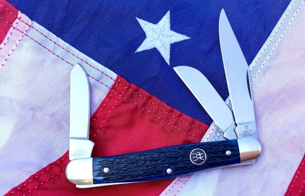 J A Henckels Stockman Pocket Knife with Blue Bone Handles! NOS J A Henckels Stockman Pocket Knife with Blue Bone Handles! NOS