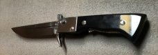Extender Bowie Swing-guard Switchblade Knife with Horn Handles 