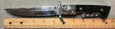 Extender Bowie Swing-guard Switchblade Knife with Horn Handles 