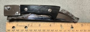 Extender Bowie Swing-guard Switchblade Knife with Horn Handles 