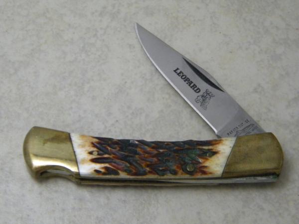 Parker Cut. Co. Japan Bone Leopard Lockback Knife Parker Cut. Co. Japan Bone Leopard Lockback Knife