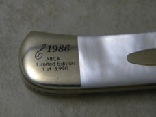 Parker Edwards Pearl Damascus ABCA Lmtd. Edition 1 of 3990 Trapper Knife c.1986