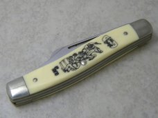Schrade + USA 505SC Scrimshaw Cowboy Series Stockman Knife