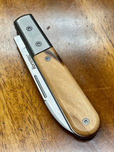 LionSTEEL Roundhead Barlow with Olive Handles and M390 Spearpoint Blade